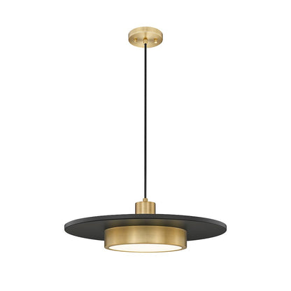 Z-Lite 1 Light Pendant, Matte Black + Modern Gold