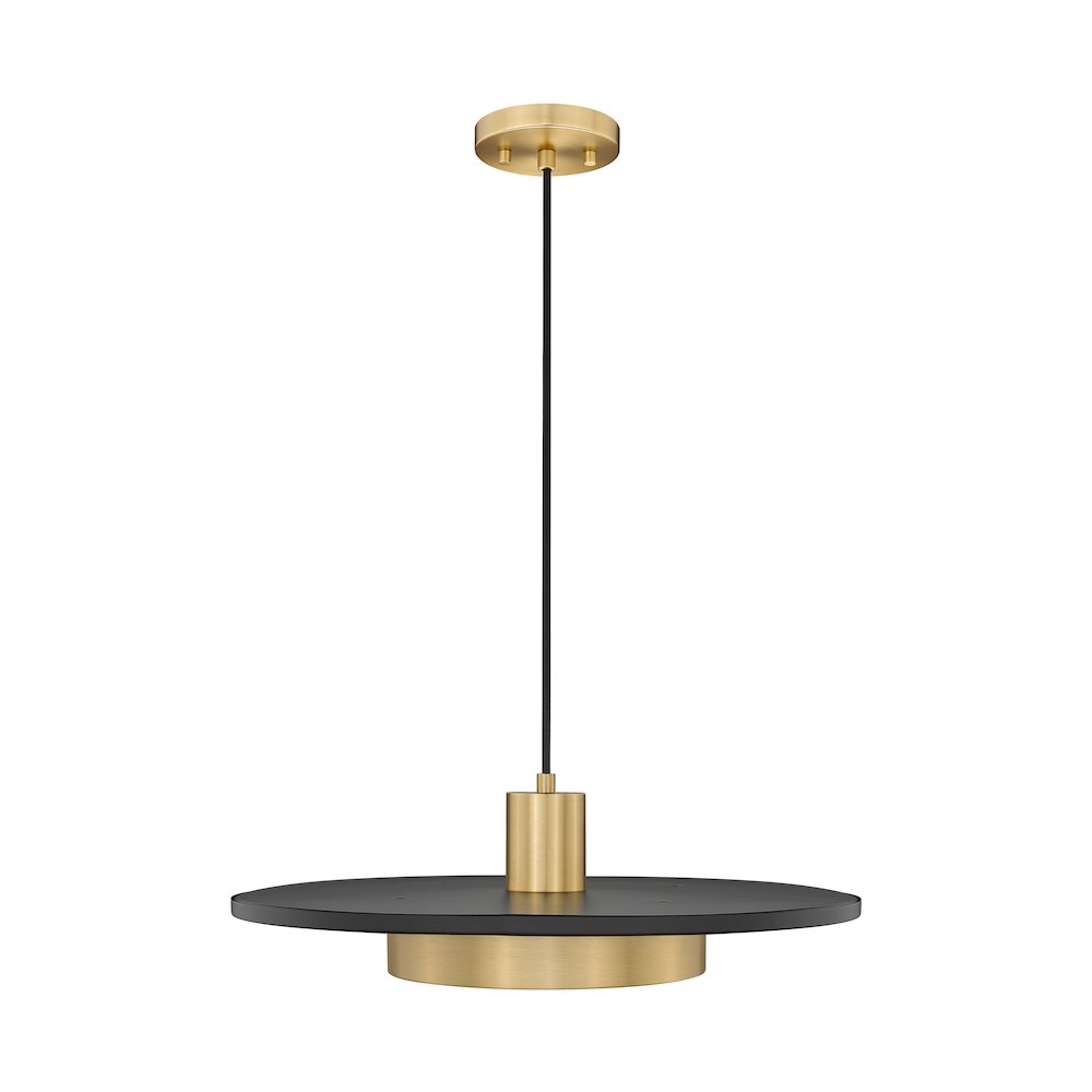Z-Lite 1 Light Pendant, Matte Black + Modern Gold