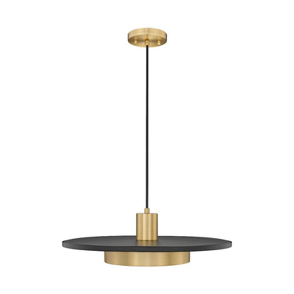 Z-Lite 1 Light Pendant, Matte Black + Modern Gold