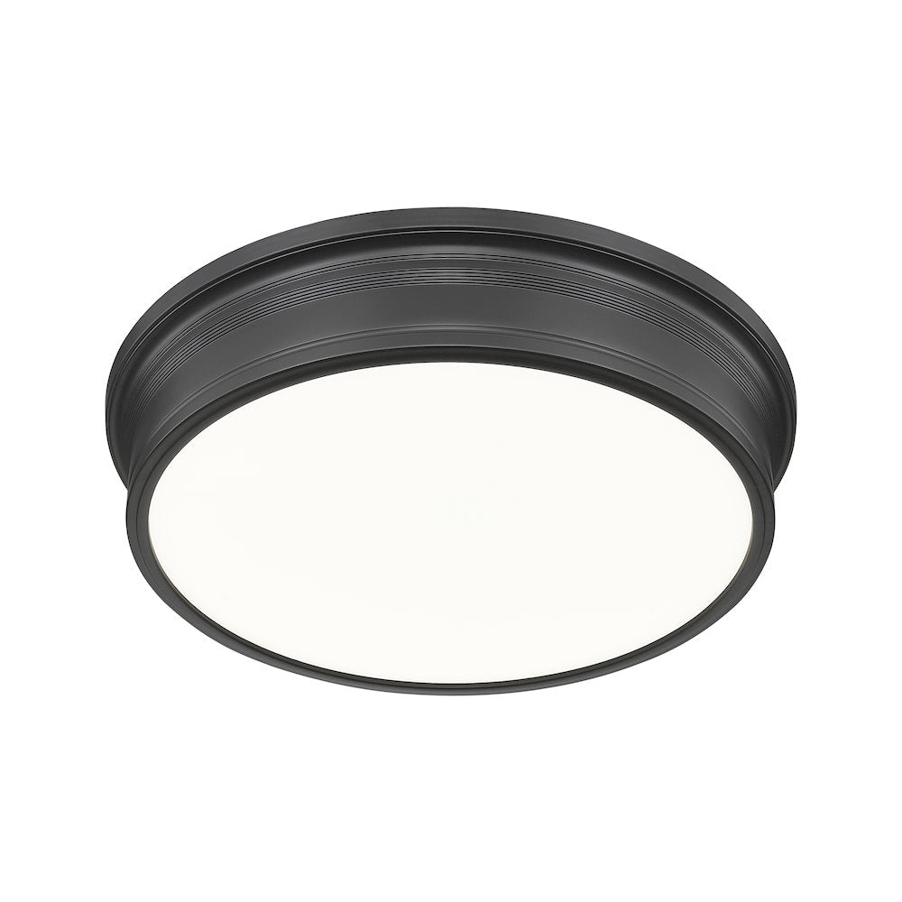 Z-Lite 1 Light Flush Mount, Matte Black