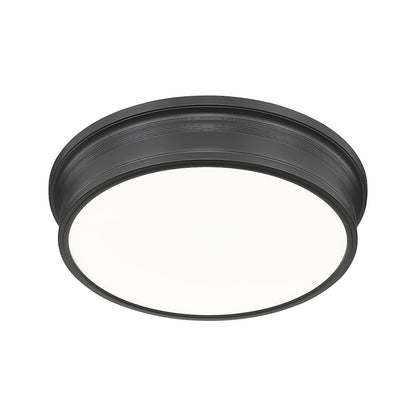 Z-Lite 1 Light Flush Mount, Matte Black