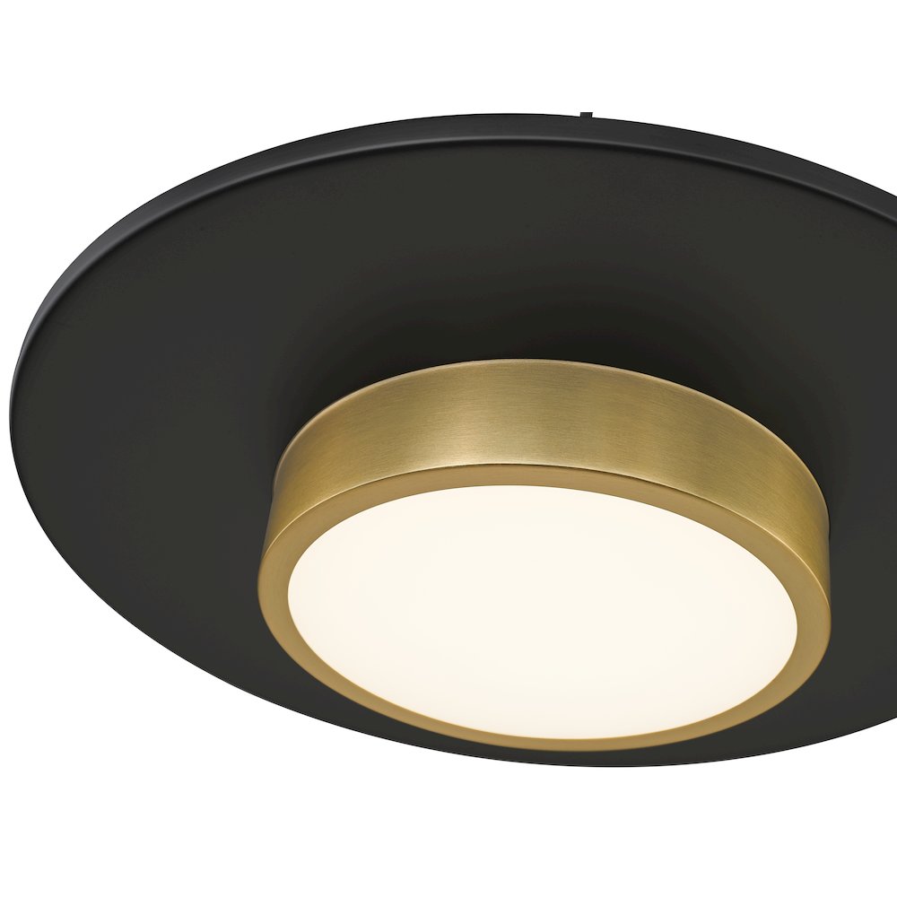 Z-Lite 1 Light Pendant, Matte Black + Modern Gold