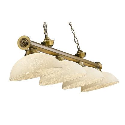 Z-Lite Cordon 4 Light Billiard, Steel Frame, Golden Mottle Shade Color
