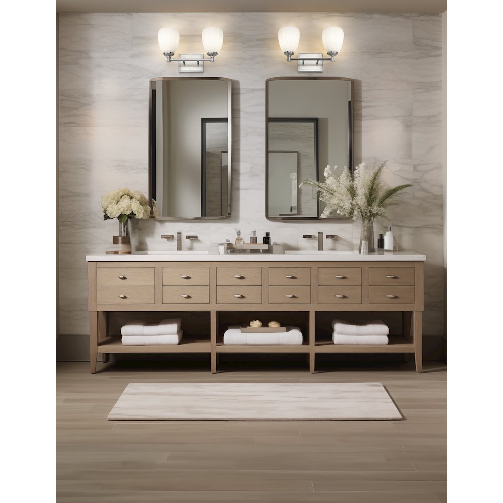 Z-Lite Oren 2 Light Vanity in Brushed Nickel color, Steel frame