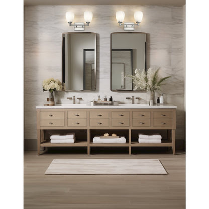 Z-Lite Oren 2 Light Vanity in Brushed Nickel color, Steel frame