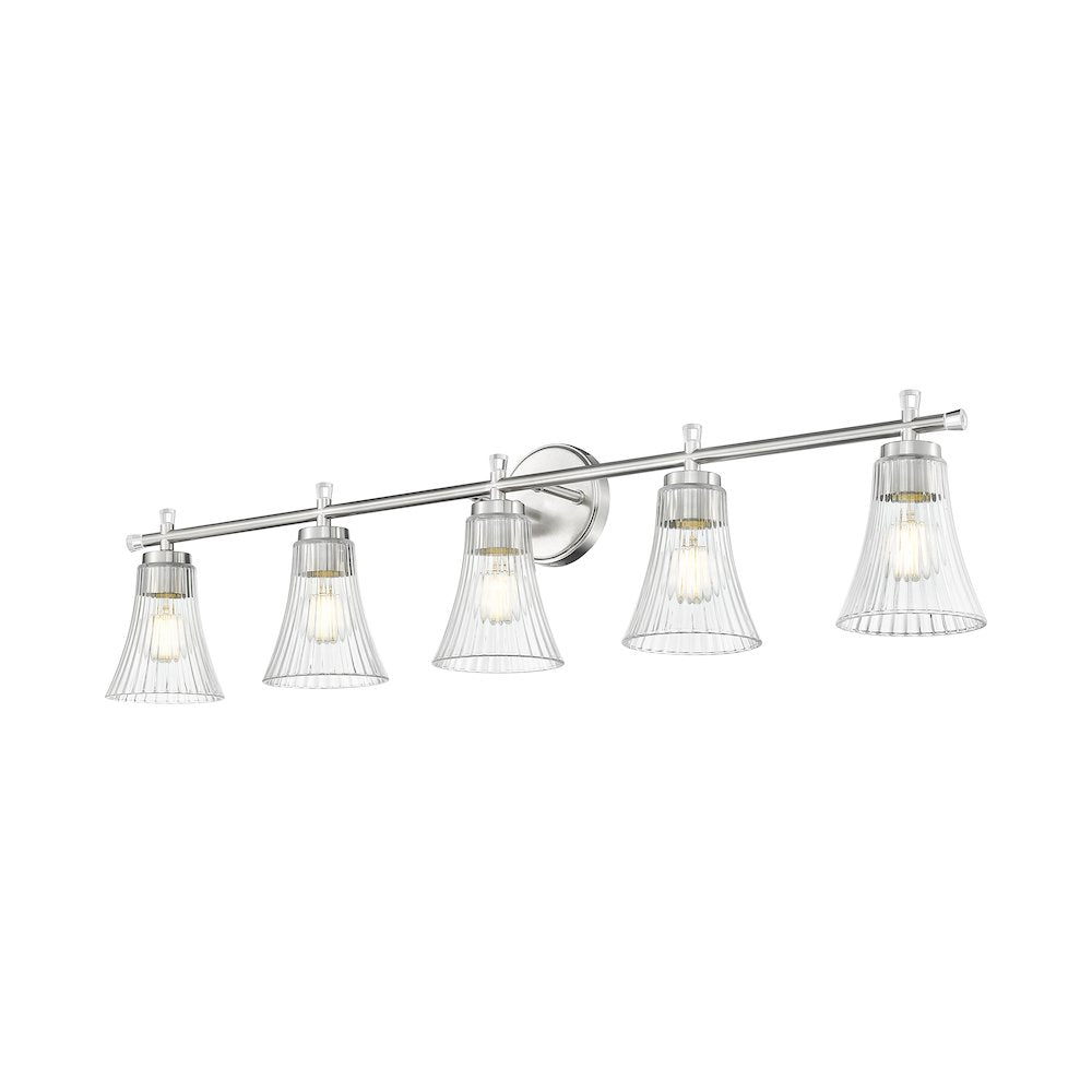 Z-Lite Belle 5 Light Vanity in Brushed Nickel color, Steel frame