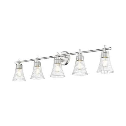 Z-Lite Belle 5 Light Vanity in Brushed Nickel color, Steel frame