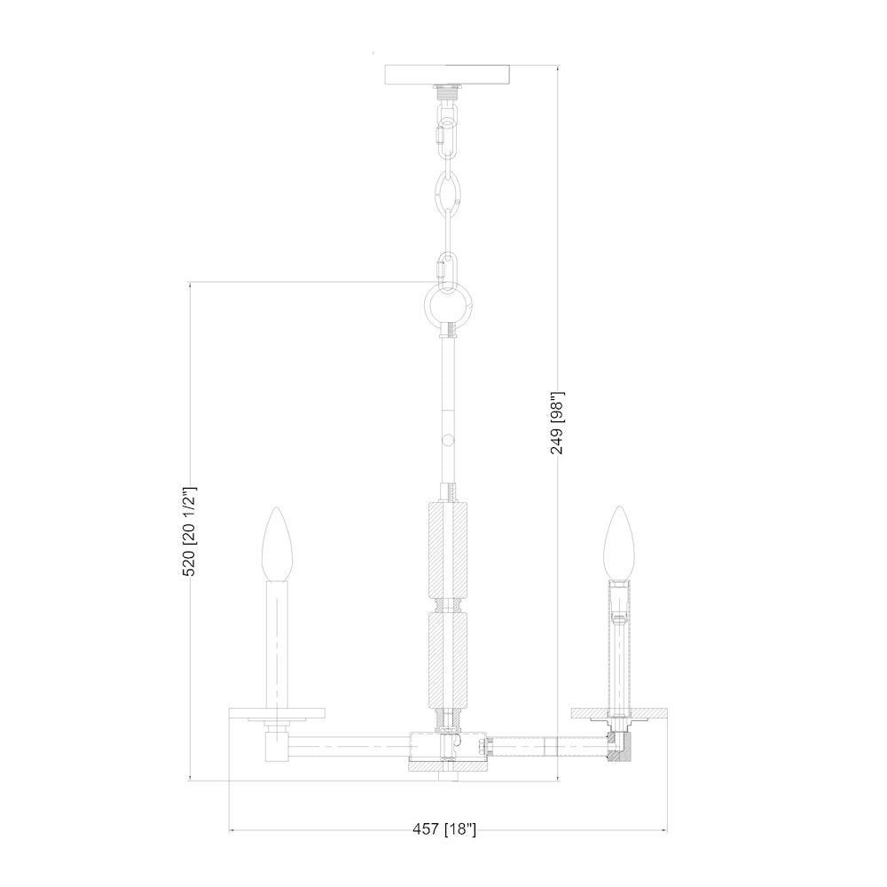 Z-Lite Kaden 5 Light Chandelier in Modern Gold color, Steel frame