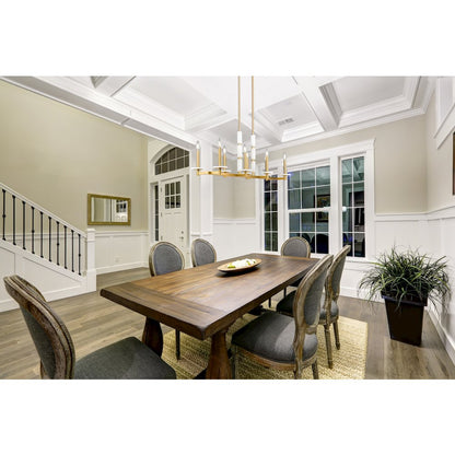 Z-Lite Kaden 8 Light Linear Chandelier in Modern Gold color, Steel frame