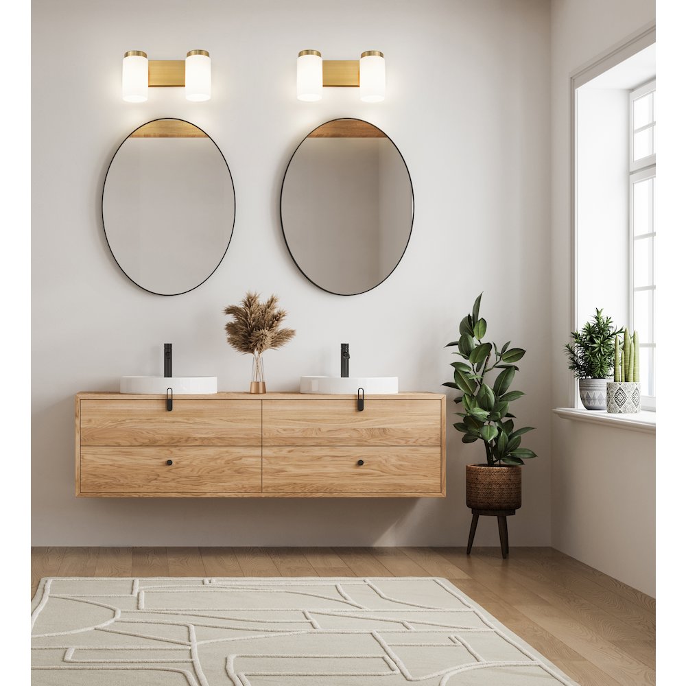 Z-Lite Burk 2 Light Vanity, Luxe Gold