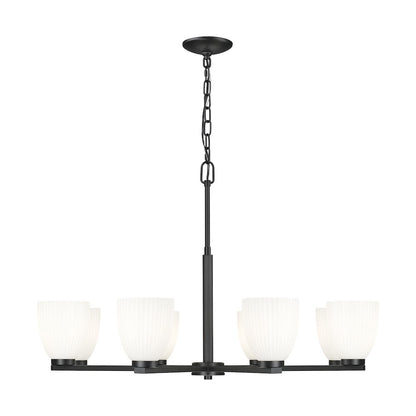 Z-Lite Naya 8 Light Chandelier in Matte Black color, Steel frame