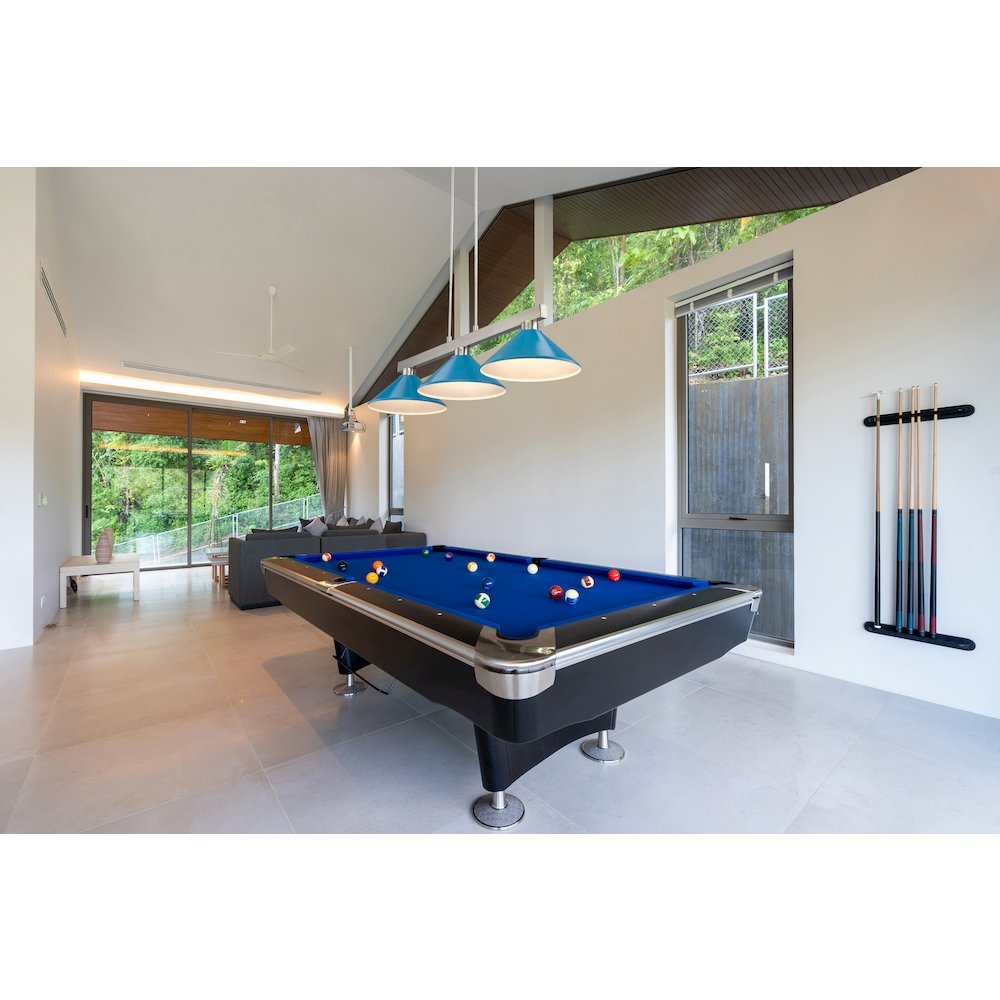 Z-Lite Cobalt 3 Light Billiard, Steel Frame, Electric Blue Shade Color