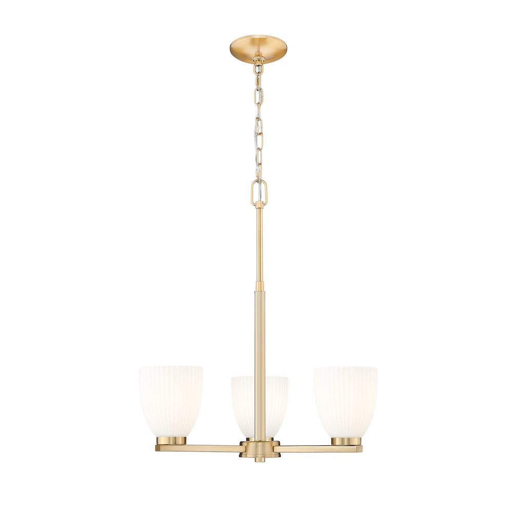Z-Lite Naya 3 Light Chandelier in Modern Gold color, Steel frame