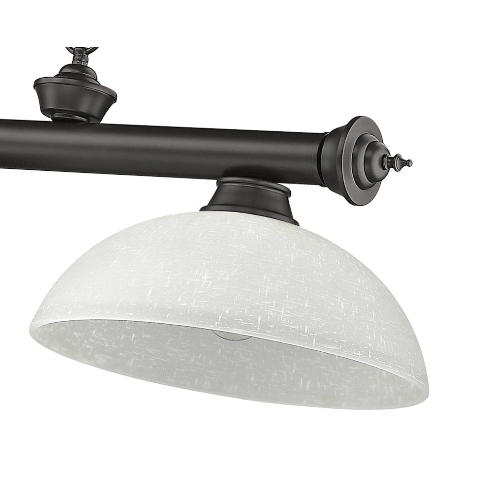 Z-Lite Cordon 3 Light Billiard, Steel Frame, White Linen Shade Color