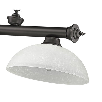 Z-Lite Cordon 3 Light Billiard, Steel Frame, White Linen Shade Color