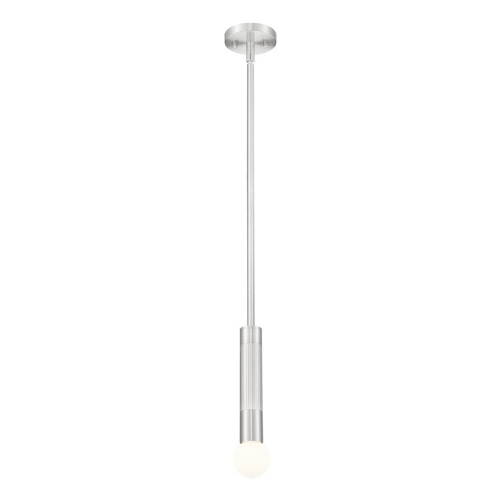 Z-Lite Stari 1 Light Pendant in Brushed Nickel color, Steel frame