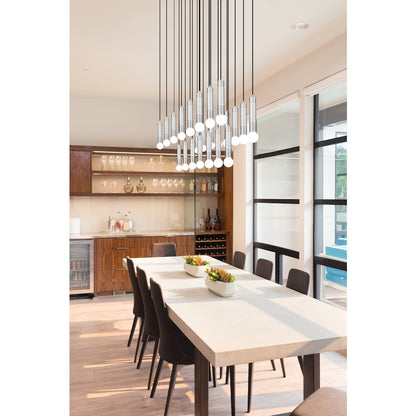 Z-Lite Stari 23 Light Linear Chandelier in Brushed Nickel color, Steel frame