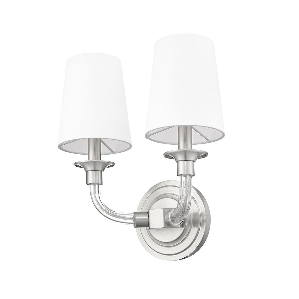 Z-Lite Katerina 2 Light Wall Sconce in Brushed Nickel Frame Finish