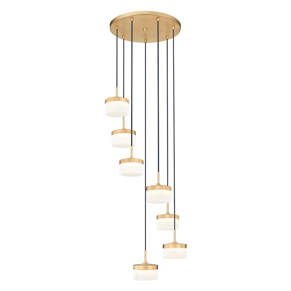 Z-Lite 7 Light Chandelier, Modern Gold