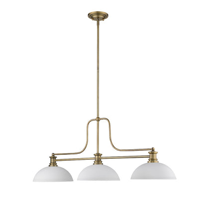 Z-Lite Melange 3 Light Billiard, Steel Frame, Matte Opal Shade Color