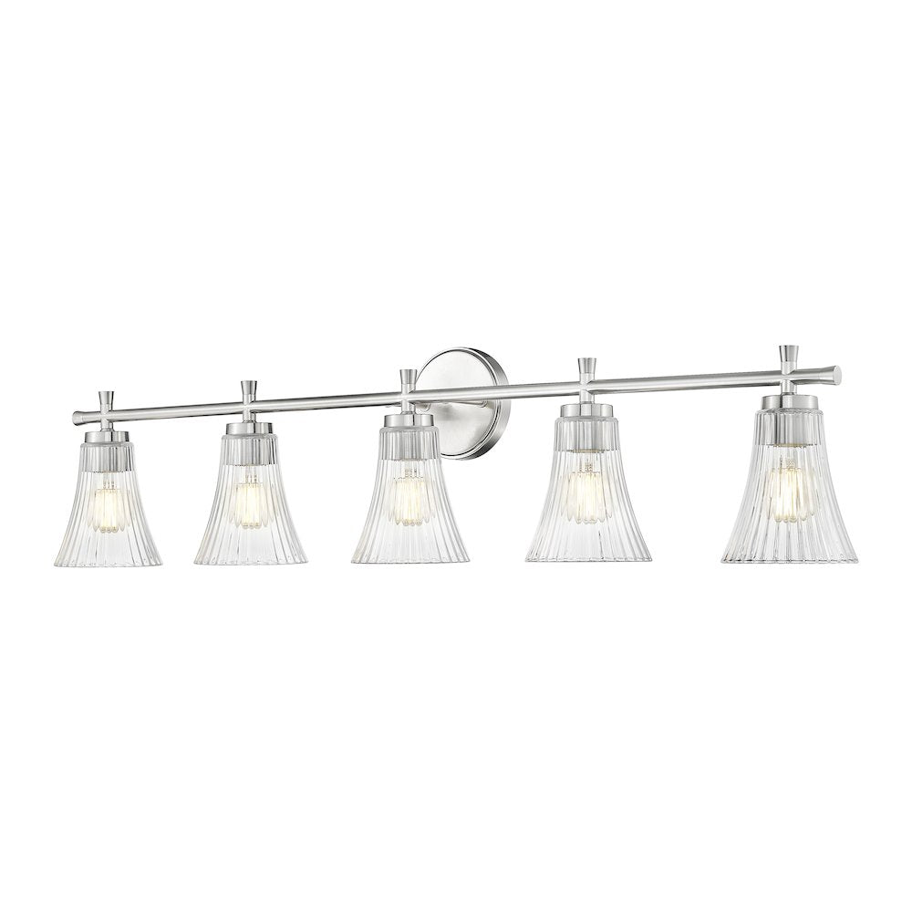 Z-Lite Belle 5 Light Vanity in Brushed Nickel color, Steel frame