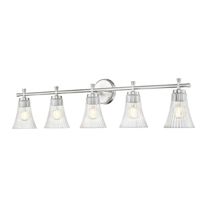 Z-Lite Belle 5 Light Vanity in Brushed Nickel color, Steel frame