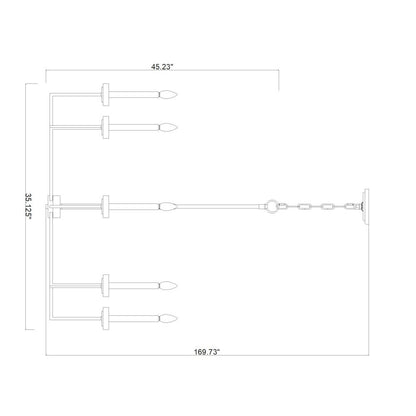 Z-Lite 8 Light Chandelier, Matte Black+Mordern Gold