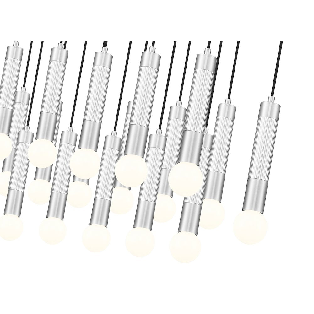 Z-Lite Stari 23 Light Linear Chandelier in Brushed Nickel color, Steel frame