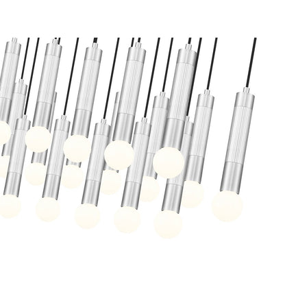 Z-Lite Stari 23 Light Linear Chandelier in Brushed Nickel color, Steel frame
