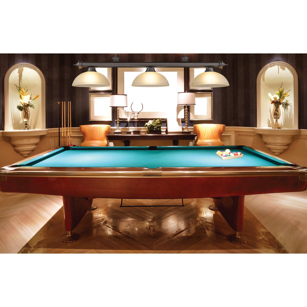 Z-Lite Cordon 3 Light Billiard, Steel Frame, White Linen Shade Color