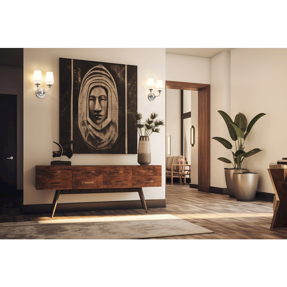 Z-Lite Katerina 2 Light Wall Sconce in Brushed Nickel Frame Finish