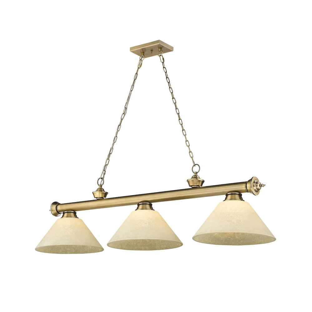 Z-Lite Cordon 3 Light Billiard, Steel Frame, Golden Mottle Shade Color