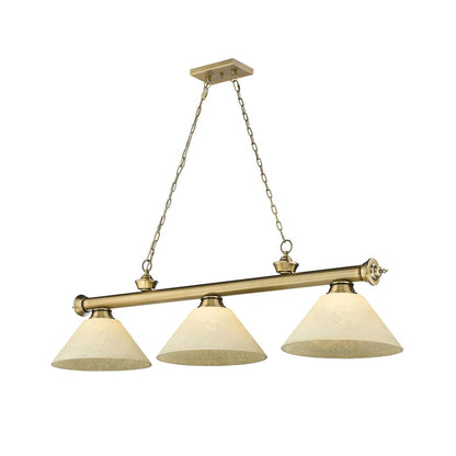 Z-Lite Cordon 3 Light Billiard, Steel Frame, Golden Mottle Shade Color