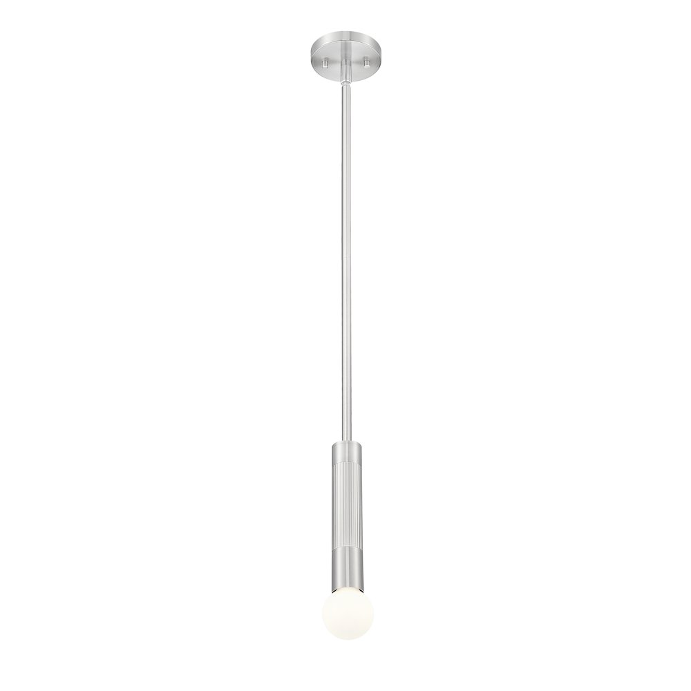 Z-Lite Stari 1 Light Pendant in Brushed Nickel color, Steel frame