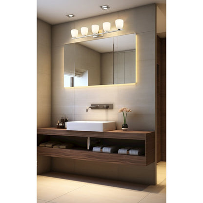 Z-Lite Naya 5 Light Vanity in Brushed Nickel color, Steel frame