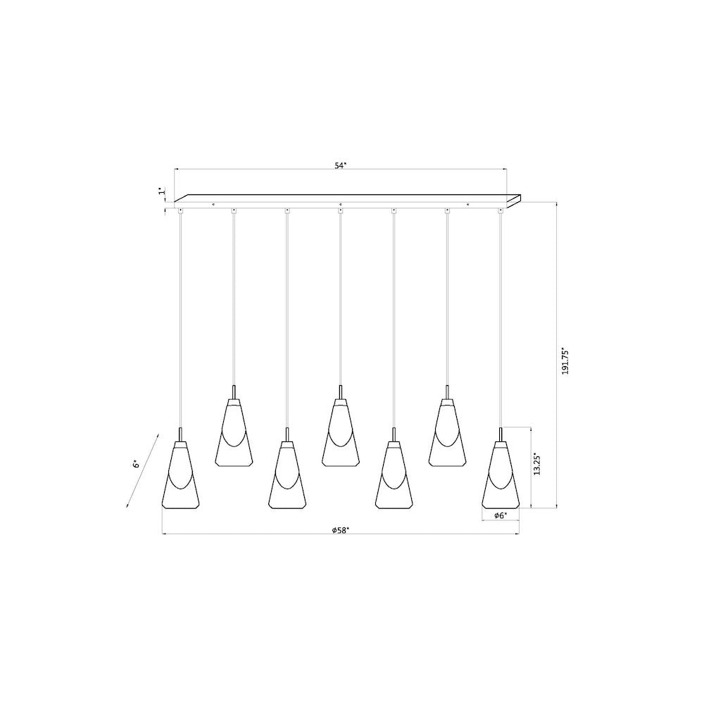 Z-Lite Aimie 7 Light Linear Chandelier, Brushed Nickel