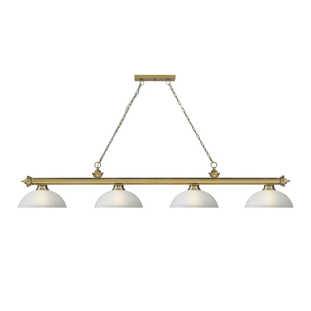Z-Lite Cordon 4 Light Billiard, Steel Frame, White Linen Shade Color