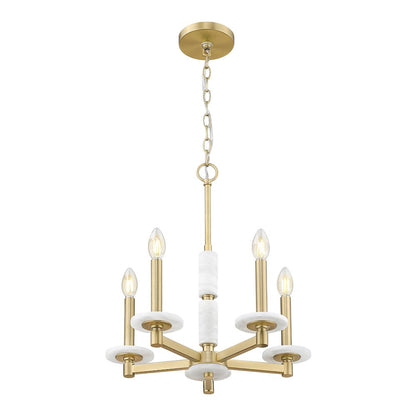 Z-Lite Kaden 5 Light Chandelier in Modern Gold color, Steel frame