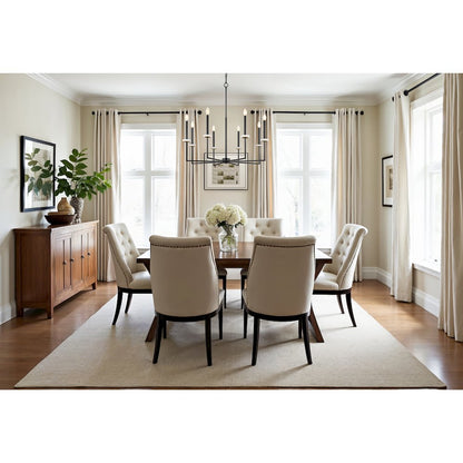 Z-Lite 8 Light Chandelier, Matte Black+Mordern Gold