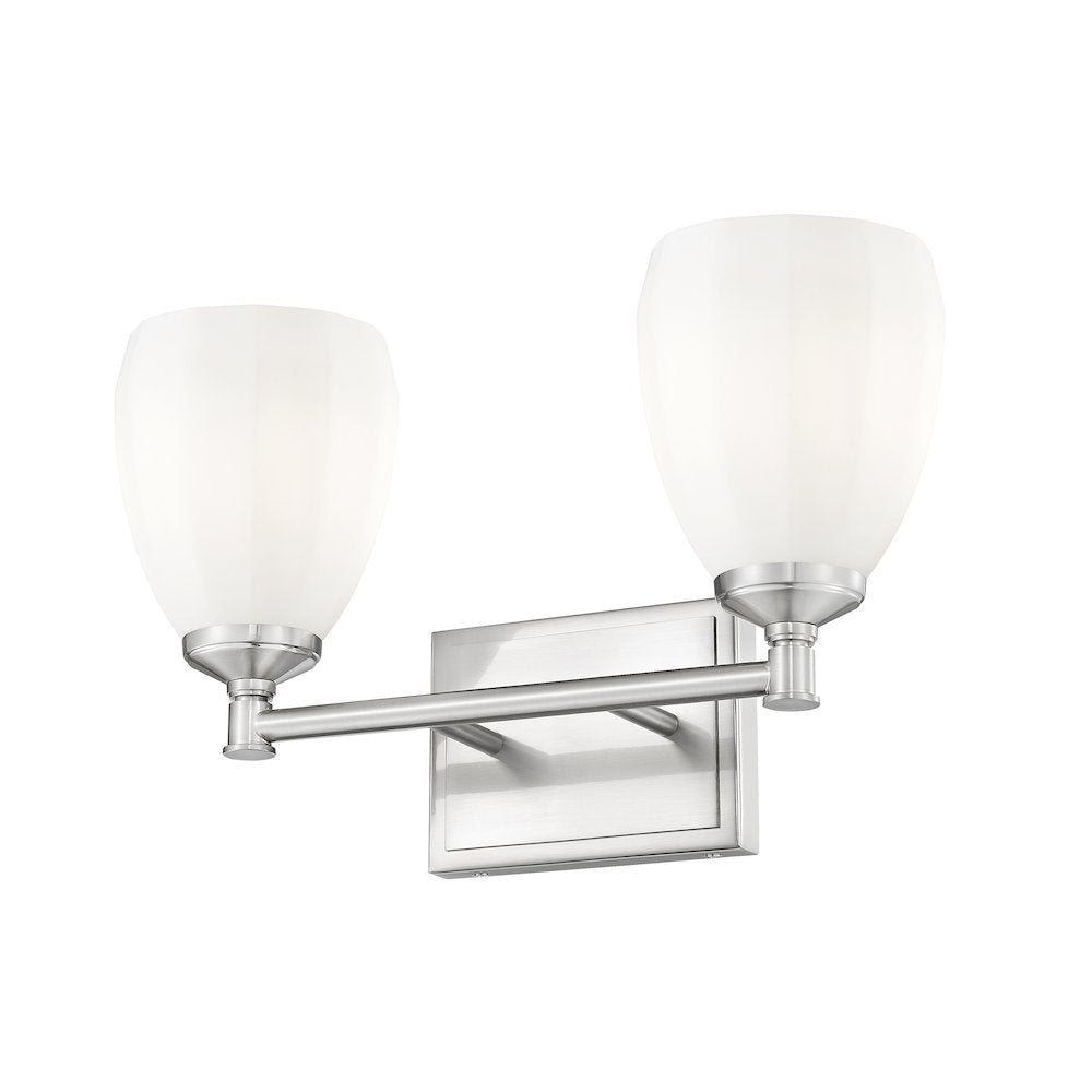 Z-Lite Oren 2 Light Vanity in Brushed Nickel color, Steel frame