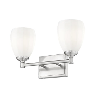 Z-Lite Oren 2 Light Vanity in Brushed Nickel color, Steel frame