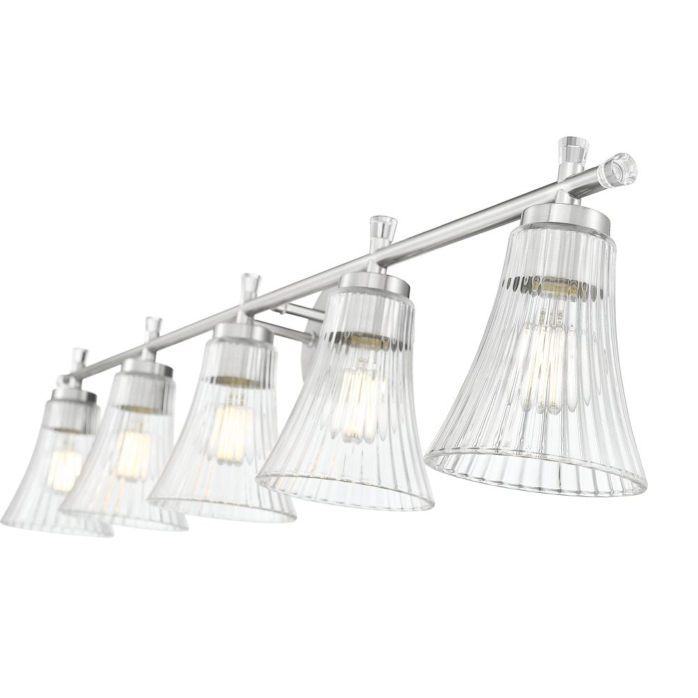 Z-Lite Belle 5 Light Vanity in Brushed Nickel color, Steel frame