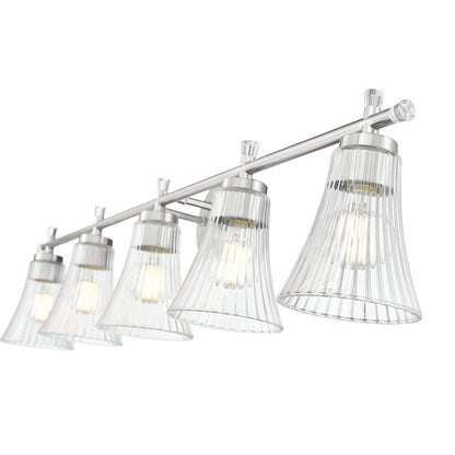 Z-Lite Belle 5 Light Vanity in Brushed Nickel color, Steel frame