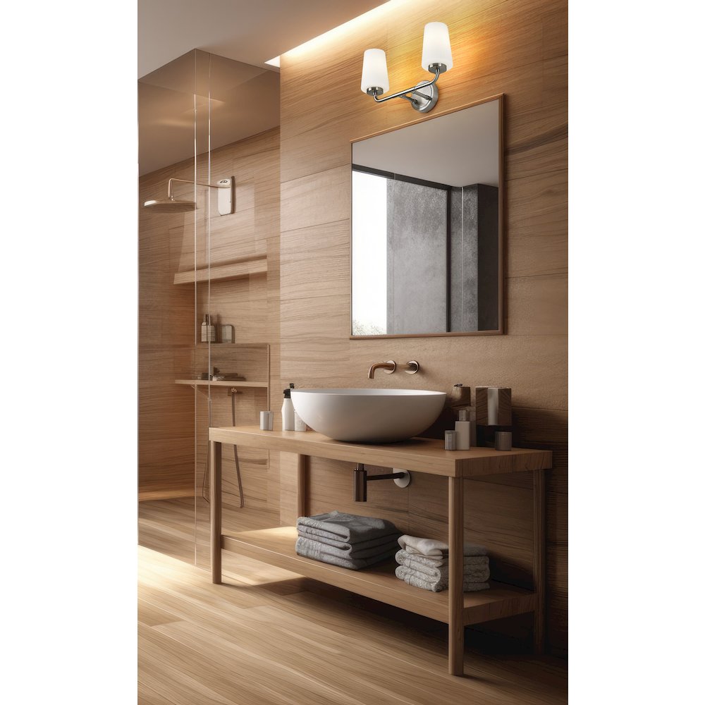 Z-Lite Montford 2 Light Vanity in Brushed Nickel color, Steel frame