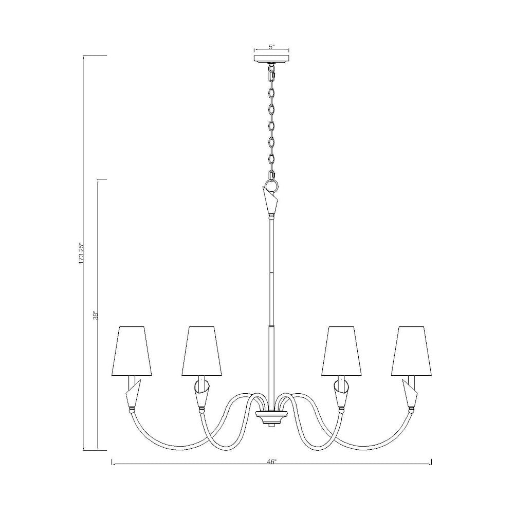 Z-Lite Claudelle 6 Light Chandelier in Matte Black color, Steel frame