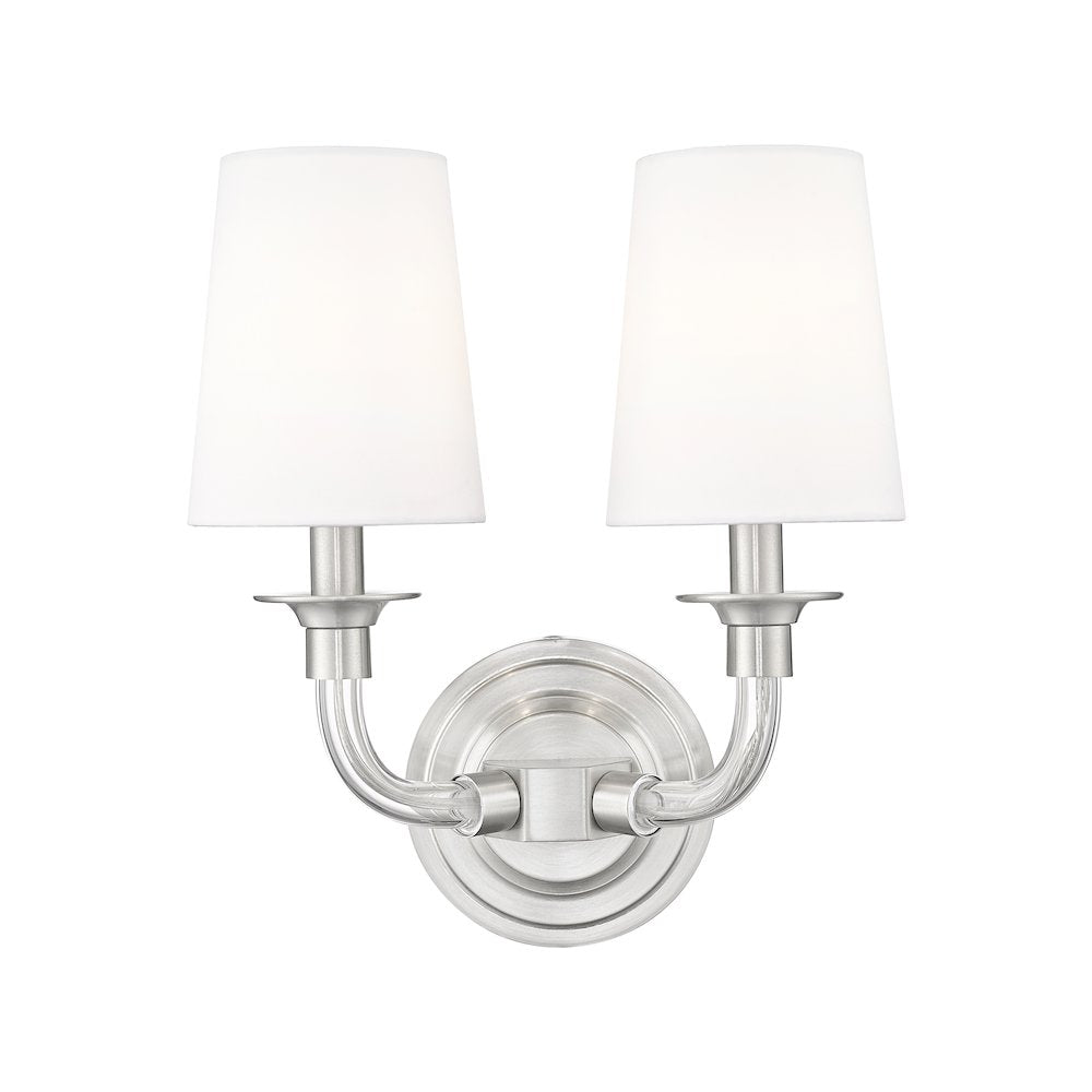 Z-Lite Katerina 2 Light Wall Sconce in Brushed Nickel Frame Finish