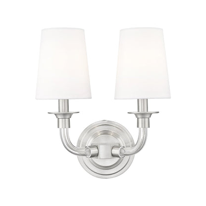 Z-Lite Katerina 2 Light Wall Sconce in Brushed Nickel Frame Finish