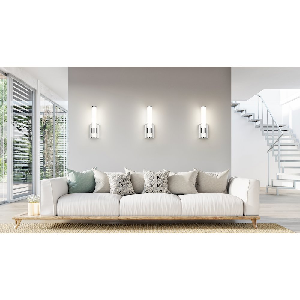 Z-Lite Egon 1 Light Wall Sconce in Chrome color, Steel frame