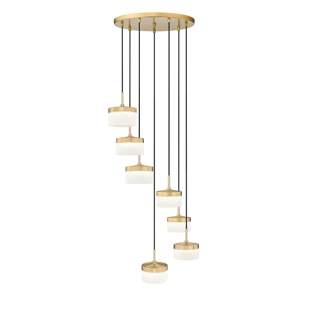 Z-Lite 7 Light Chandelier, Modern Gold