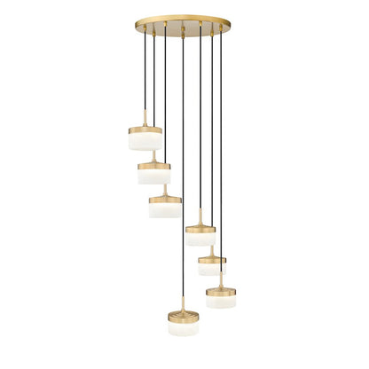 Z-Lite 7 Light Chandelier, Modern Gold